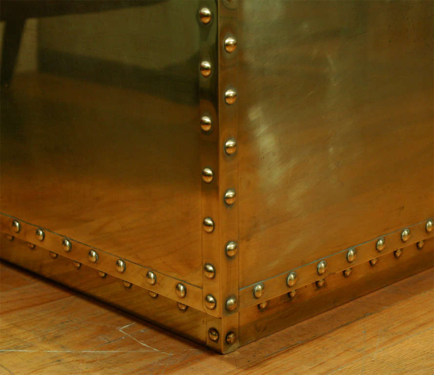 Pair of studded brass tables 2